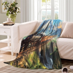 Train à vapeur Plaid en Polaire Imprimé 3D Couverture Douce Confortable pour Canapé Lit Bureau