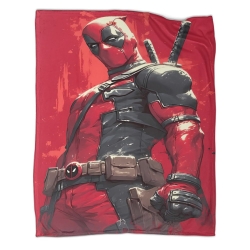 Marvel Deadpool Plaid en Polaire Imprimé 3D Couverture Douce Confortable pour Canapé Lit Bureau
