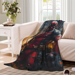 Marvel Deadpool Plaid en Polaire Imprimé 3D Couverture Douce Confortable pour Canapé Lit Bureau