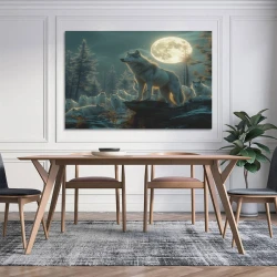 Loup Peinture sur toile sans cadre, impressions posters art mural pour déco maison chambre bureau