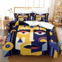 Art abstrait Housse de Couette Imprimée 3D Douce 3 Pièces Literie Garçons Filles