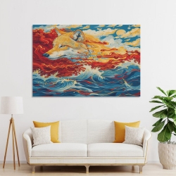 Loup Peinture sur toile sans cadre, impressions posters art mural pour déco maison chambre bureau