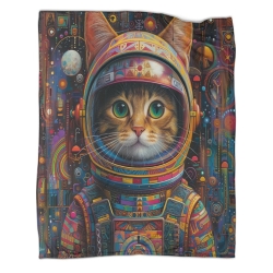 Chat Plaid en Polaire Imprimé 3D Couverture Douce Confortable pour Canapé Lit Bureau