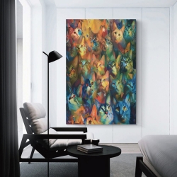 Chat Peinture sur toile sans cadre, impressions posters art mural pour déco maison chambre bureau