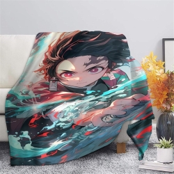 Tueur de démons: Demon Slayer Plaid en Polaire Imprimé 3D Couverture Douce Confortable pour Canapé Lit Bureau