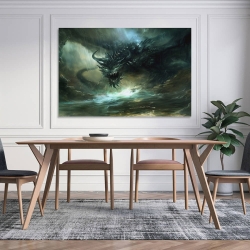 maléfique Dragon Peinture sur toile sans cadre, impressions posters art mural pour déco maison chambre bureau