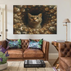 Chat Peinture sur toile sans cadre, impressions posters art mural pour déco maison chambre bureau