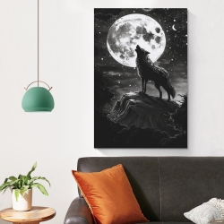 Loup Peinture sur toile sans cadre, impressions posters art mural pour déco maison chambre bureau