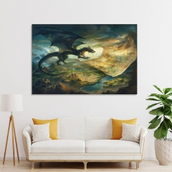 Dragon Peinture sur toile sans cadre, impressions posters art mural pour déco maison chambre bureau