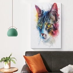 Chat Peinture sur toile sans cadre, impressions posters art mural pour déco maison chambre bureau