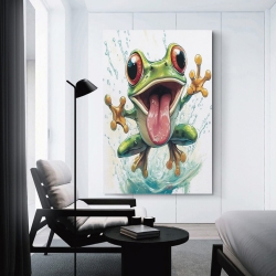 Grenouille Peinture sur toile sans cadre, impressions posters art mural pour déco maison chambre bureau