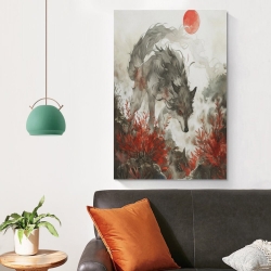 Loup Peinture sur toile sans cadre, impressions posters art mural pour déco maison chambre bureau
