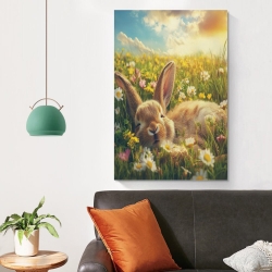 Lapin Petit lapin Peinture sur toile sans cadre, impressions posters art mural pour déco maison chambre bureau