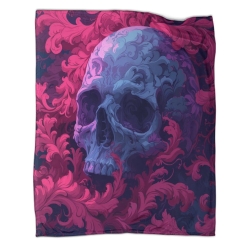 Crâne Plaid en Polaire Imprimé 3D Couverture Douce Confortable pour Canapé Lit Bureau