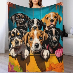 Labrador Chien Plaid en Polaire Imprimé 3D Couverture Douce Confortable pour Canapé Lit Bureau