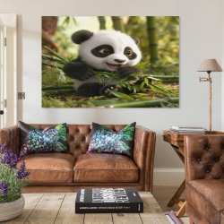 Panda Peinture sur toile sans cadre, impressions posters art mural pour déco maison chambre bureau
