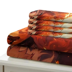 Tueur de démons: Demon Slayer Housse de Couette Imprimée 3D Douce 3 Pièces Literie Garçons Filles