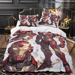 Avengers Iron Man Housse de Couette Imprimée 3D Douce 3 Pièces Literie Garçons Filles