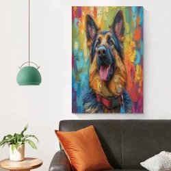 Pastor alemán Perro Pintura en lienzo sin marco, impresiones de pósters arte pared para decoración hogar dormitorio oficina