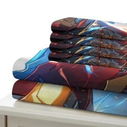 Avengers Iron Man Funda Nórdica Impresa en 3D Suave 3 Piezas Ropa de Cama para Niños Niñas