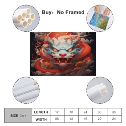 oriental Dragon Peinture sur toile sans cadre, impressions posters art mural pour déco maison chambre bureau