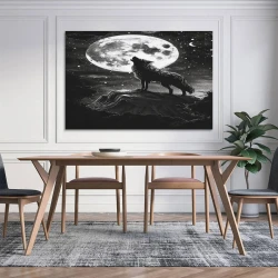 Loup Peinture sur toile sans cadre, impressions posters art mural pour déco maison chambre bureau