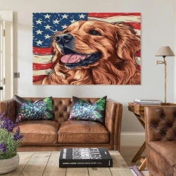 Golden Retriever Peinture sur toile sans cadre, impressions posters art mural pour déco maison chambre bureau
