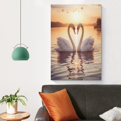 Cygne Peinture sur toile sans cadre, impressions posters art mural pour déco maison chambre bureau