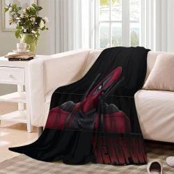 Marvel Deadpool Plaid en Polaire Imprimé 3D Couverture Douce Confortable pour Canapé Lit Bureau