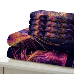 Flame Chat Housse de Couette Imprimée 3D Douce 3 Pièces Literie Garçons Filles