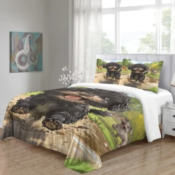 Shih Tzu Housse de Couette Imprimée 3D Douce 3 Pièces Literie Garçons Filles