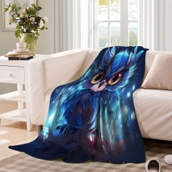 Hibou Plaid en Polaire Imprimé 3D Couverture Douce Confortable pour Canapé Lit Bureau
