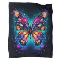 Papillon Plaid en Polaire Imprimé 3D Couverture Douce Confortable pour Canapé Lit Bureau