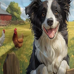 Border Collie Housse de Couette Imprimée 3D Douce 3 Pièces Literie Garçons Filles