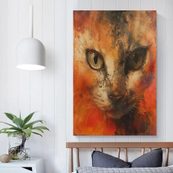 Painted Chat Peinture sur toile sans cadre, impressions posters art mural pour déco maison chambre bureau