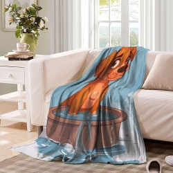 Cartoon Dog 3D Printed Fleece Throw Blanket Soft Cozy Blanket for Couch Sofa Bed Office