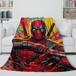 Marvel Deadpool Plaid en Polaire Imprimé 3D Couverture Douce Confortable pour Canapé Lit Bureau