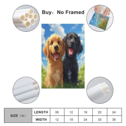 Golden Retriever Peinture sur toile sans cadre, impressions posters art mural pour déco maison chambre bureau