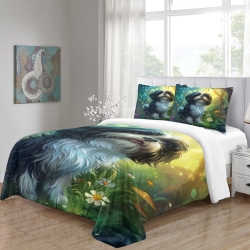 Shih Tzu Housse de Couette Imprimée 3D Douce 3 Pièces Literie Garçons Filles