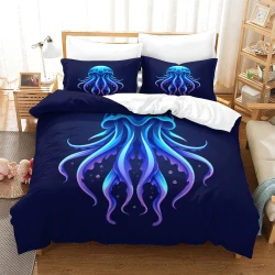 Medusa Funda Nórdica Impresa en 3D Suave 3 Piezas Ropa de Cama para Niños Niñas