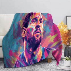 Lionel Messi Plaid en Polaire Imprimé 3D Couverture Douce Confortable pour Canapé Lit Bureau