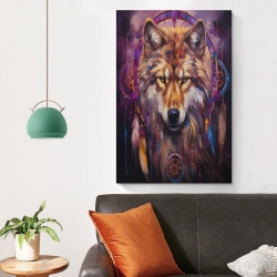 Loup Peinture sur toile sans cadre, impressions posters art mural pour déco maison chambre bureau