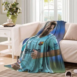 Lionel Messi Coperta in Pile Stampata 3D Morbida e Confortevole per Divano Letto Ufficio