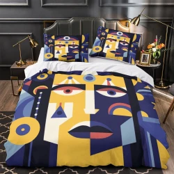 Art abstrait Housse de Couette Imprimée 3D Douce 3 Pièces Literie Garçons Filles