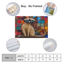 Siamese Chat Peinture sur toile sans cadre, impressions posters art mural pour déco maison chambre bureau