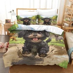 Shih Tzu Housse de Couette Imprimée 3D Douce 3 Pièces Literie Garçons Filles
