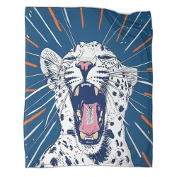 Leopard 3D Printed Fleece Throw Blanket Soft Cozy Blanket for Couch Sofa Bed Office