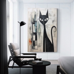 Art abstrait Chat Peinture sur toile sans cadre, impressions posters art mural pour déco maison chambre bureau