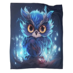 Eule 3D Gedruckte Fleece-Decke Weiche Gemütliche Decke für Sofa Bett Büro