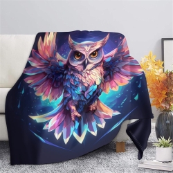 Hibou Plaid en Polaire Imprimé 3D Couverture Douce Confortable pour Canapé Lit Bureau